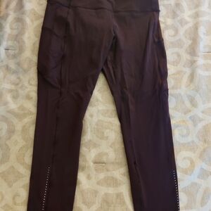Dark Purple Leggings with Side Pockets